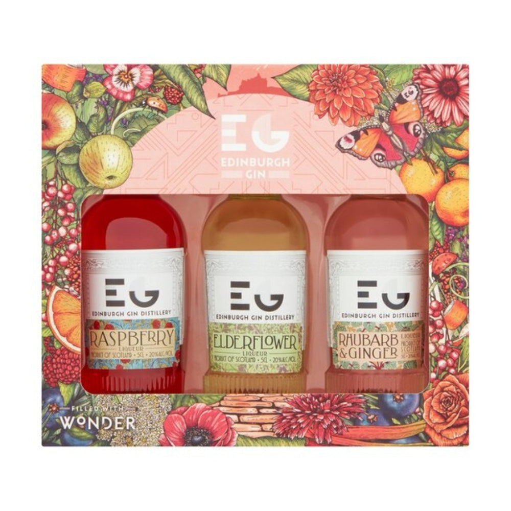 Edinburgh Gin Selection Gift Set Pink Gin Trio Selection Gift Set 3 X 5Cl