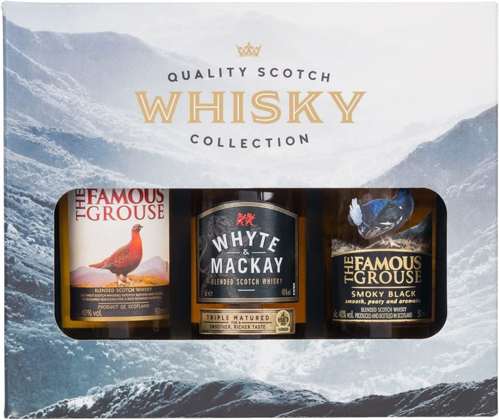 Scotch Whisky Selection Trio in a Tartan Gift Box- 5cl - The Tiny Tipple Drinks Company Limited
